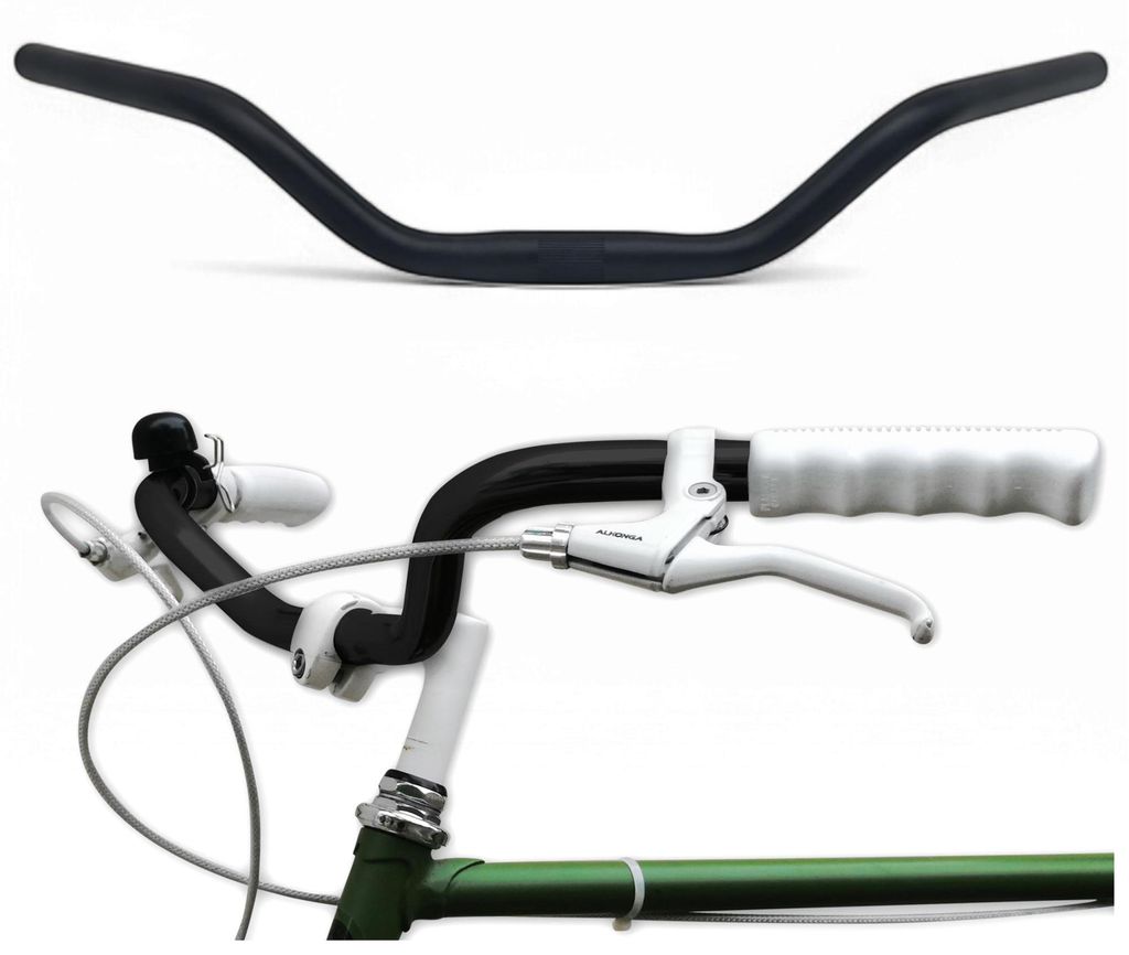 LOEVELOSI City Fahrrad-Lenker 25,4 Aluminium Damenradlenker matt-schwarz 620 mm