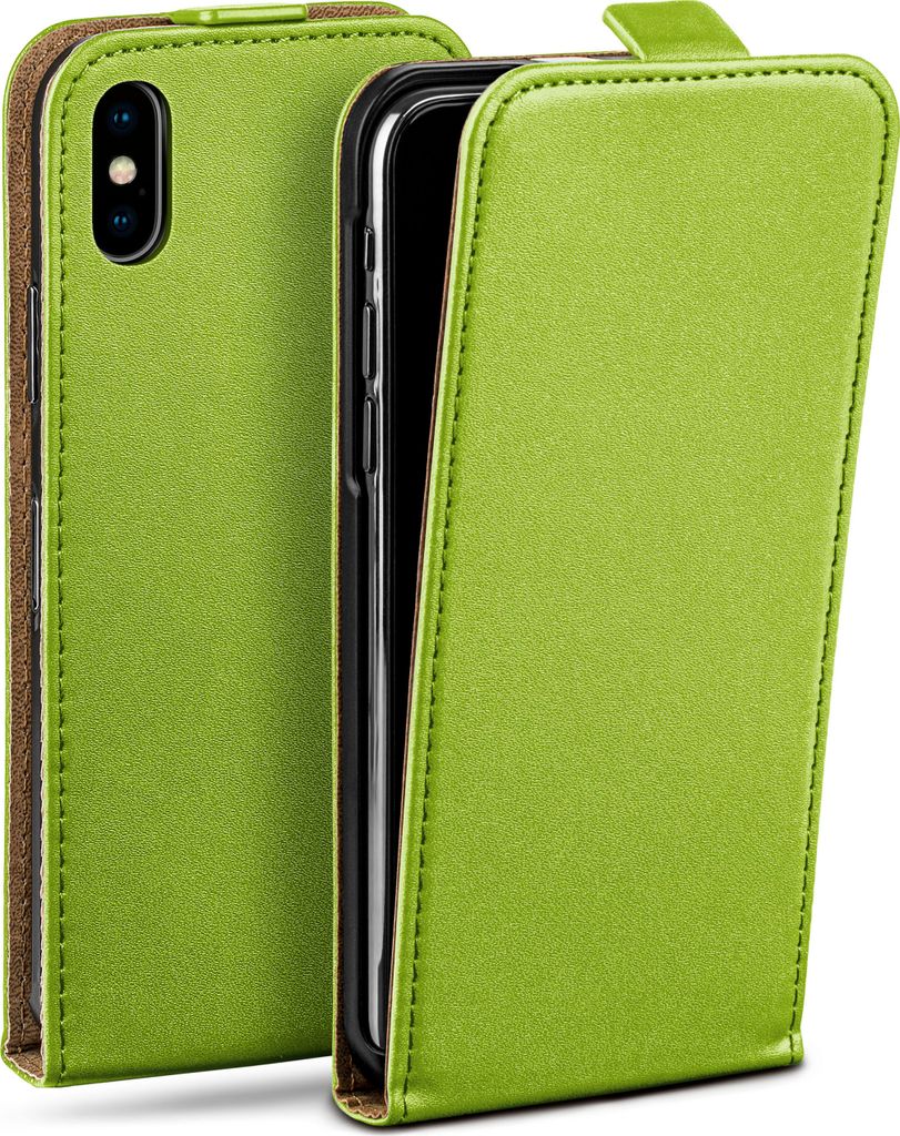 moex Flip Case kompatibel mit Apple iPhone X / iPhone XS - Hülle mit 360 Grad Schutz, Grün