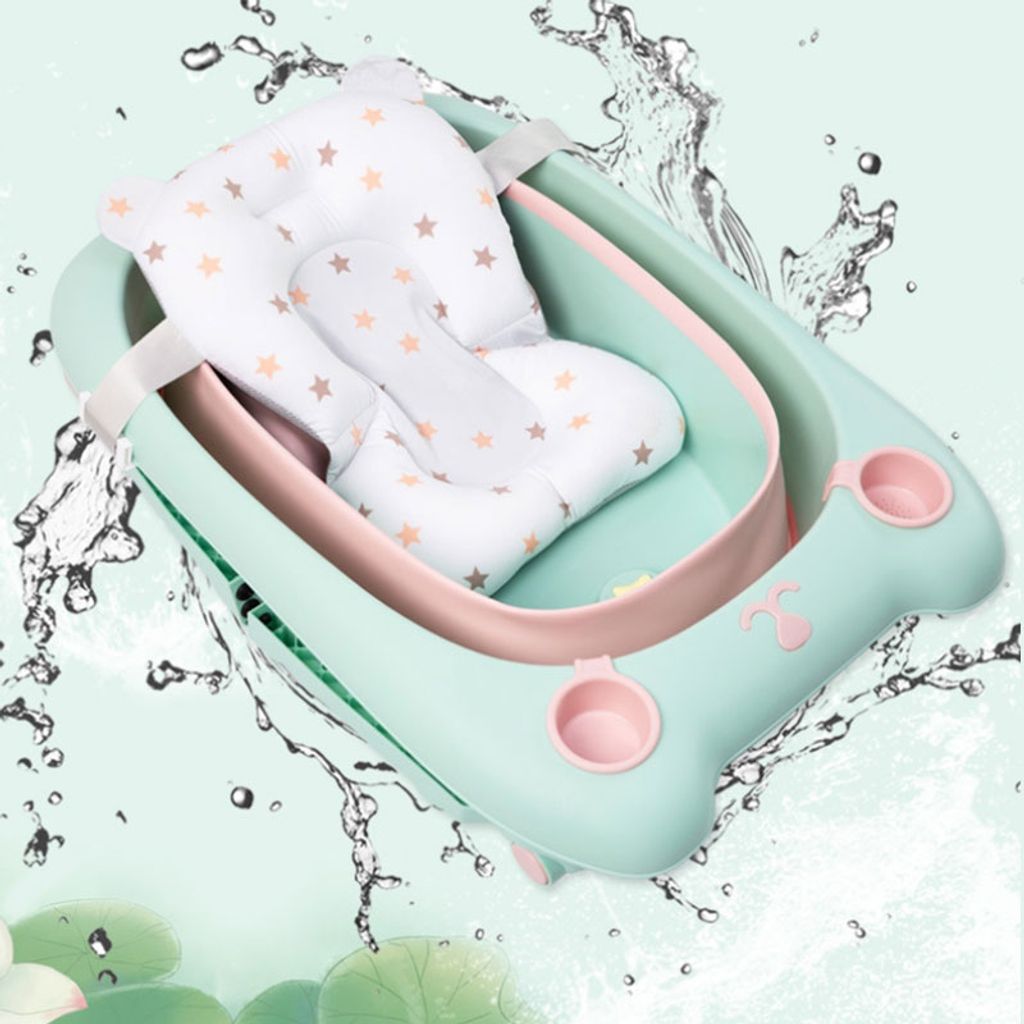 Baby Badewanne Kissen Pad faltbare Duschmatte Duschunterlage Badkissen Badesitz 