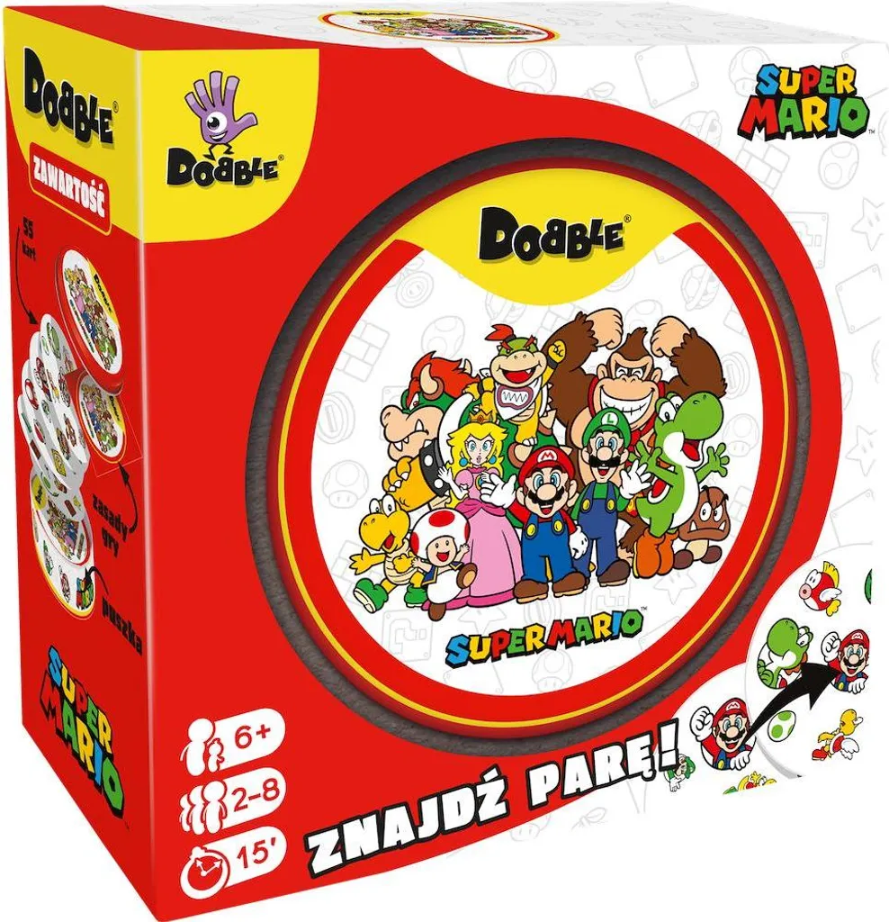 Dobble Super Mario REBELLE 16752 - 55 Cartes Illustrées en Boîte Métal