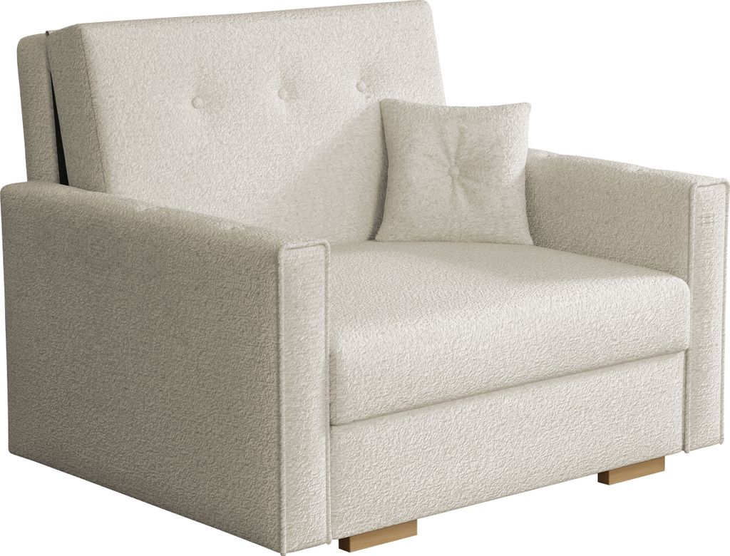 MIRJAN24 Schlafsofa Viva Sonic I, Couch mit Schlaffunktion und Bettkasten, 1-Sitzer (Farbe: Coral 65)