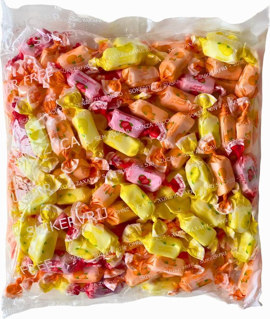 De Bron Fruit & Juice Toffees Kaubonbons mit Fruchtsaft Produktbild 
