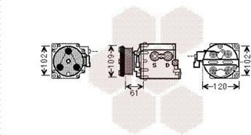 Compresseur de climatisation VAN WEZEL 1800K436 pour FORD TRANSIT Mk1