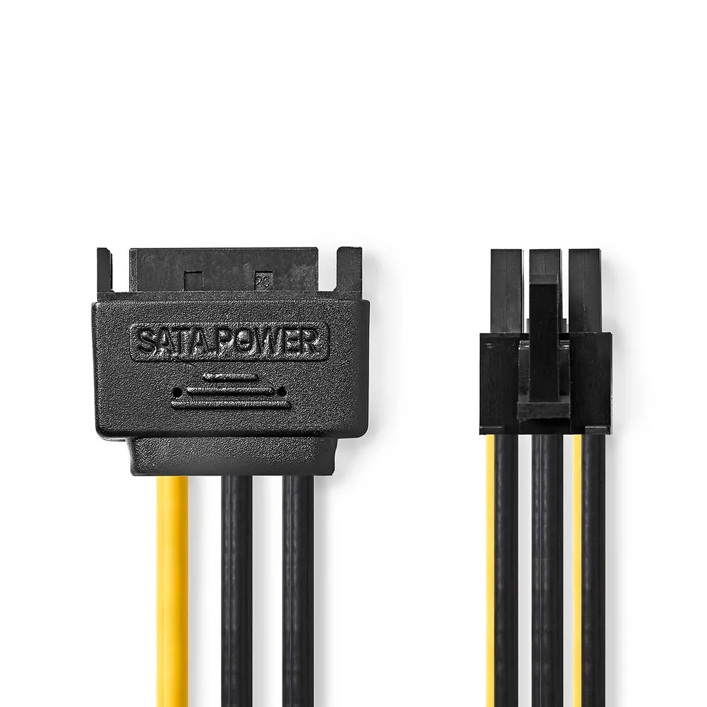 Cavo Alimentazione SATA a PCI Express 15 pin Maschio GPU 20cm Placcato Oro