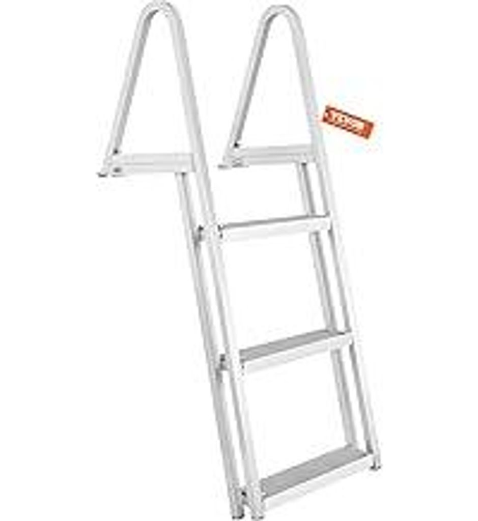 VEVOR Dockleiter, 3 abnehmbare Stufen, 159 kg Tragkraft, Bootleiter aus Aluminiumlegierung mit breiter Stufe und Rutschfester Gummimatte, für das ...