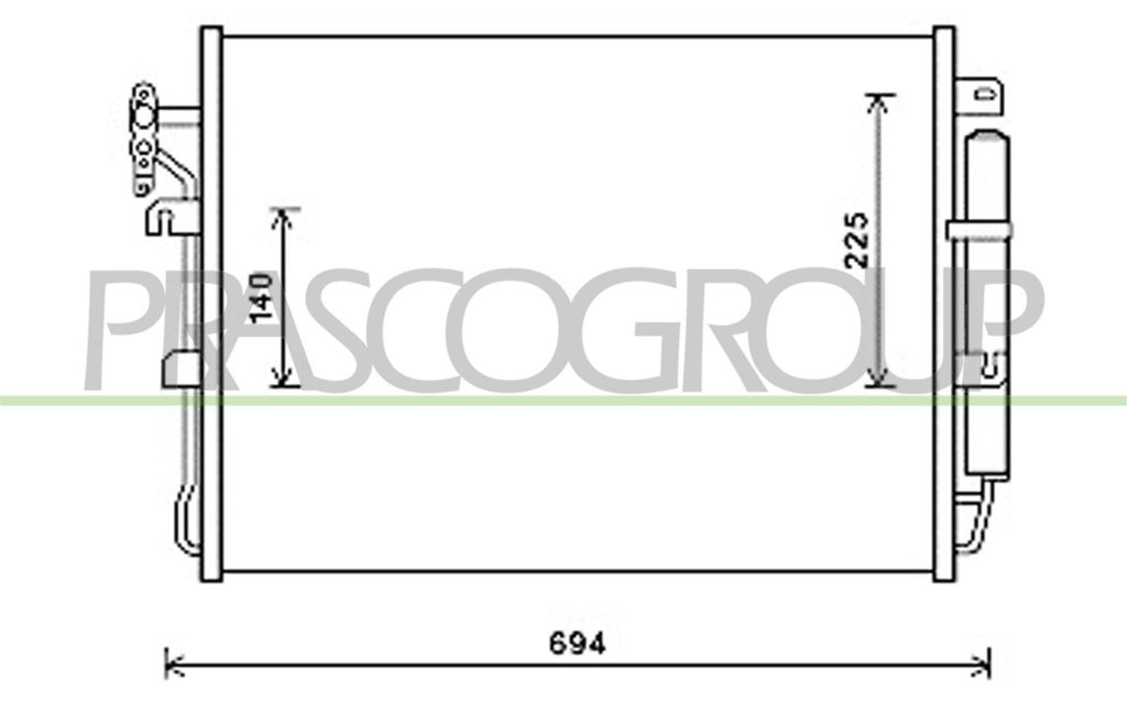 PRASCO LR800C001 Kondensator Klimaanlage Klimakondensator für LAND ROVER Range Rover Sport (L320) +Trockner