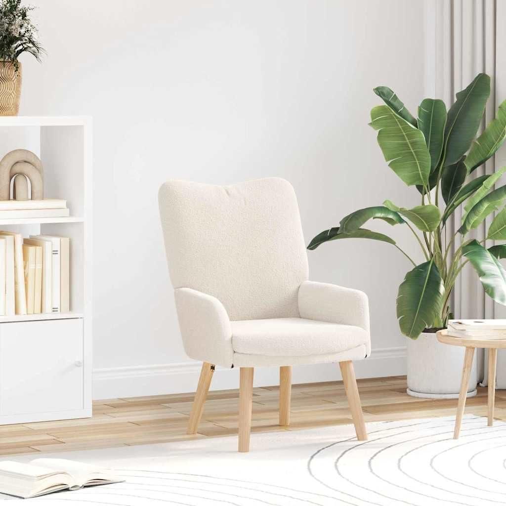 Poltrona color crema in tessuto sherpa, dimensioni 63 x 67 Immagine del prodotto 