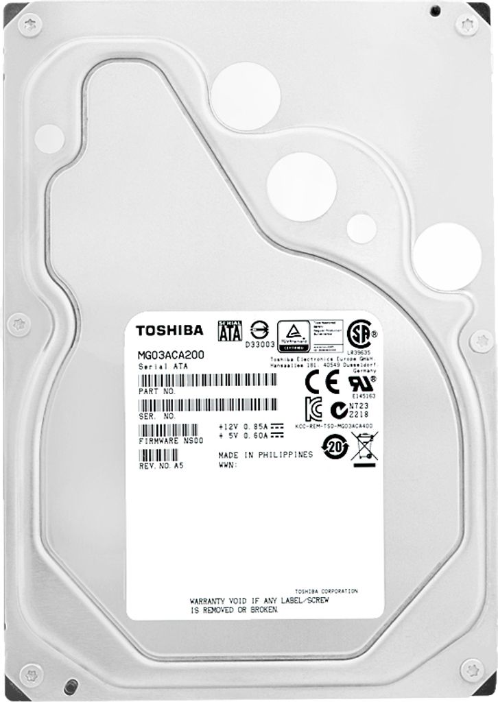 Festplatte Toshiba MG03ACA200 2TB Sata III 7200Rpm 64MB 3,5" Zoll