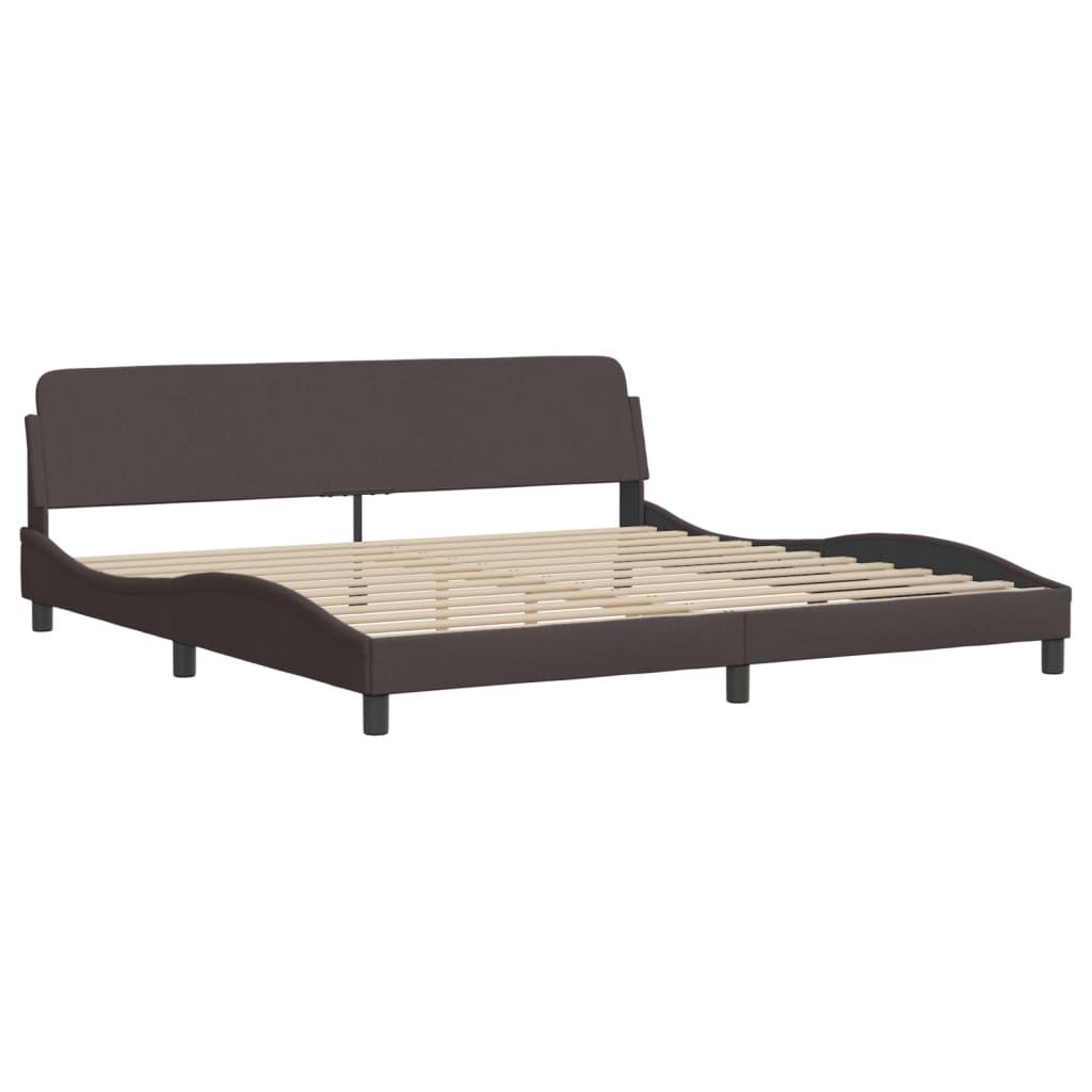 Bettgestell "Dover" Dunkelbraun 200x200 cm Stoff