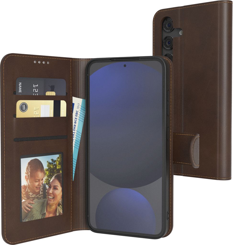 EAZY CASE Business Hülle für Samsung Galaxy S24 FE klappbar, Premium Kunstleder Handyhülle mit Kartenfach