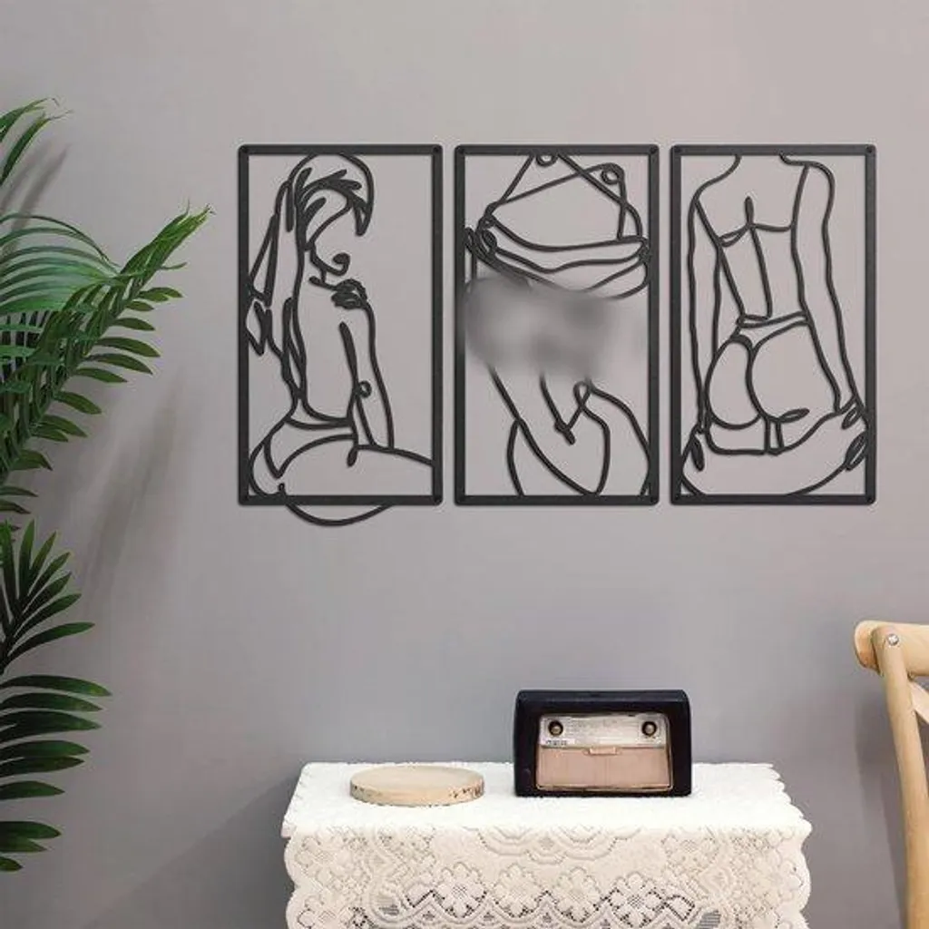 Tableau minimaliste lignes abstraites : affiche décoration murale noir