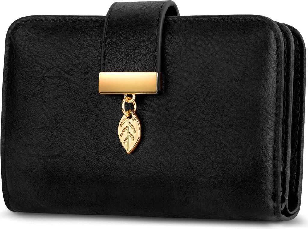 Geldbeutel Damen Portemonnaie Damen aus Leder Geldbeutel Viele Fächer mit RFID Schutz 18 Kartenfächer Geldbörsen mit Reißverschluss Kette und L...