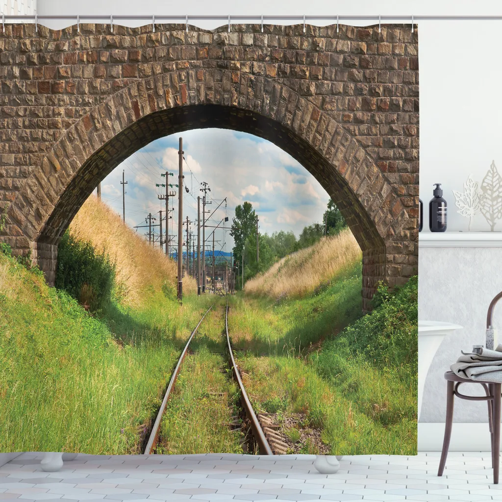 Abakuhaus Tenda Doccia Vintage Ponte Ferroviario 175x220 Verde