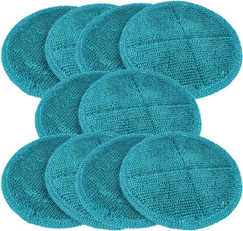 vhbw 10x Wischbezug kompatibel mit Clean Maxx Akku-Spray-Mopp 360 Wischmopp - Ersatzkopf, Polyester / Polyamid türkis
