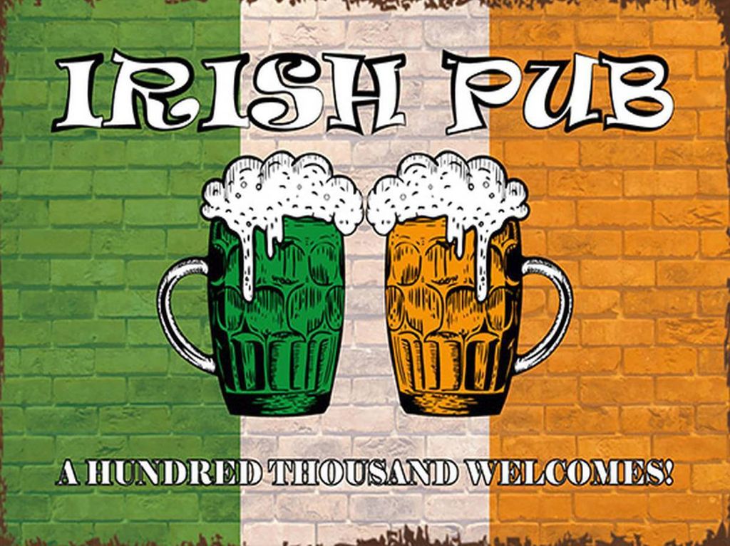 vianmo Holzschild 30x40 cm irish pub a hundred thousand Produktbild 