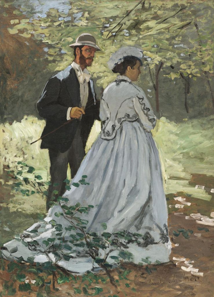 Plakat 13x18cm Bazille und Camille, Monet Vintage für das Wohnzimmer