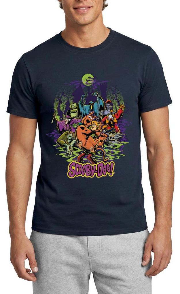 Spreadshirt Scooby-Doo Scooby Mit Shaggy Rogers Halloween Männer T-Shirt, S, Navy