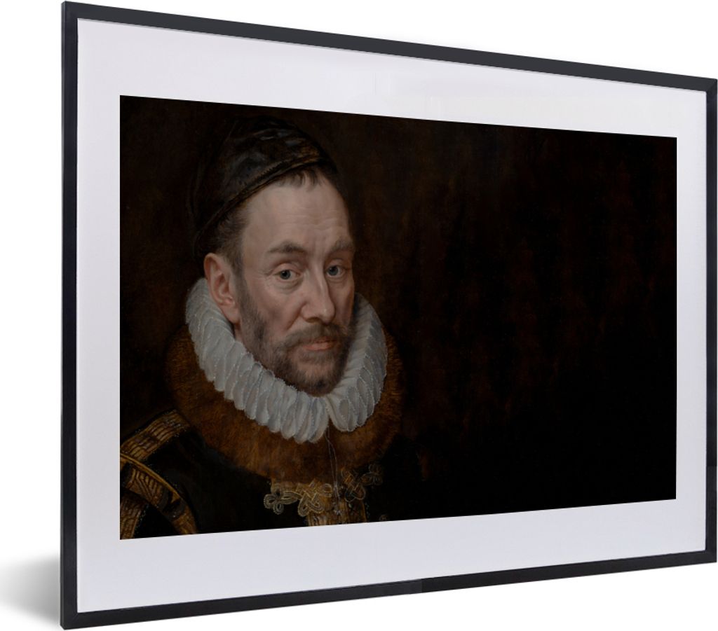 MuchoWow Gerahmtes Poster Wilhelm von Oranien - Gemälde - Alte Meister - Kunst 40x30 cm - Poster mit Schwarzem Bilderrahmen Wandposter Rahmen Fo...