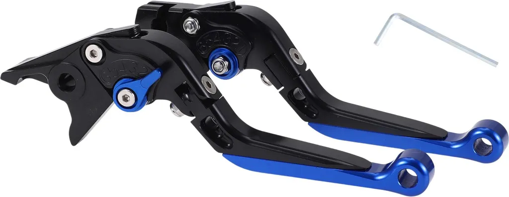 Paire de Leviers de Moto Réglables Yamaha YZF R1 1999-2001 Noir et Bleu