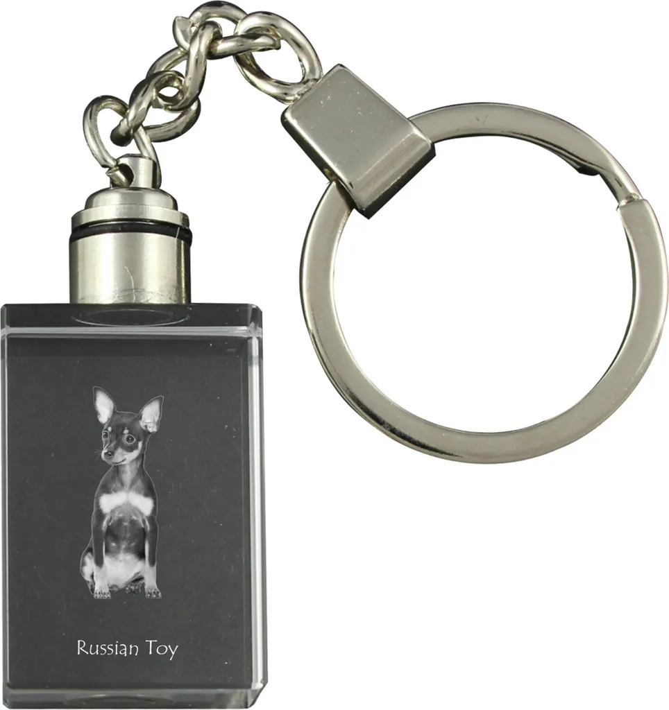 Accessorio Moda Cane Russian Toy - Portachiavi Cristallo LED Art-Dog