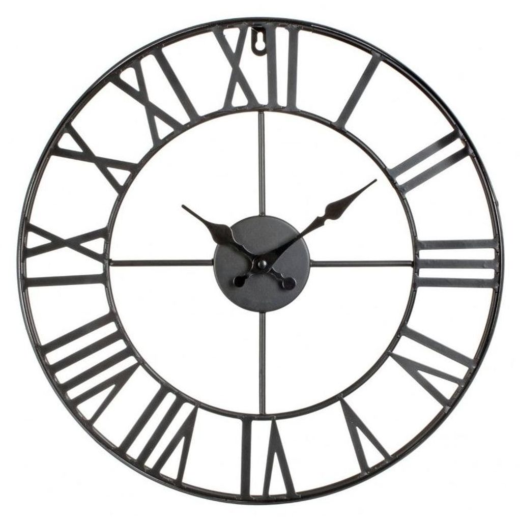 Horloge murale vintage - D 36.5 cm - Noir Image du produit 