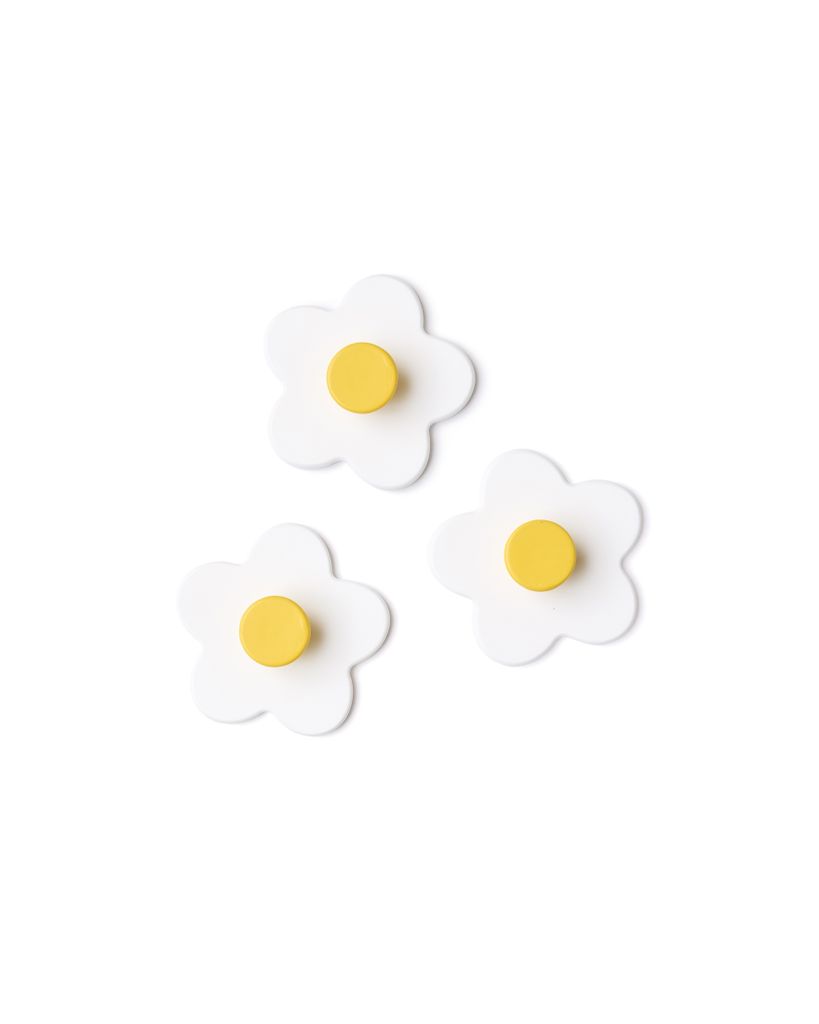 Kids Concept Hakenset 3er-Pack Blume weiss - 9.5 x 9.5 x 3cm