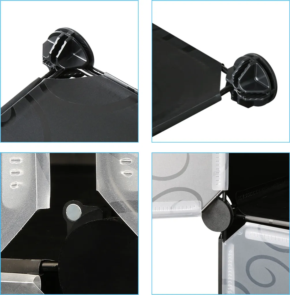 Garde-robe Modulable Noire 20 Cubes : Solution de Stockage pour Chambre