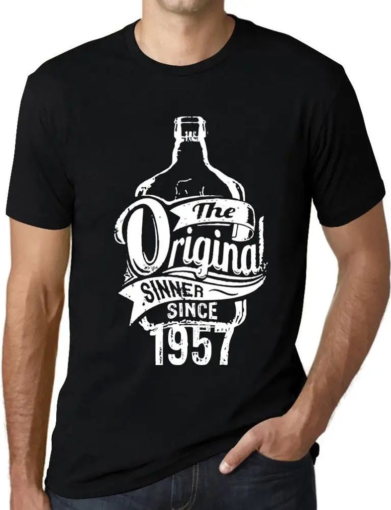 Herren Grafik T-Shirt Der ursprüngliche Sünder seit 1957 – The Original Sinner Since 1957 – Geschenk 67. Geburtstag Jahrestag 67 Jahre Jubil...