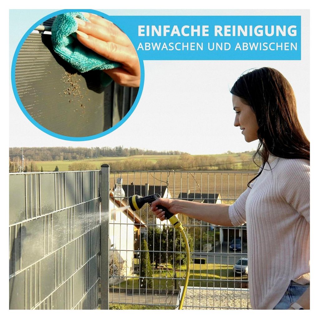 PP Sichtschutzstreifen für Doppelstabmatten Farbe Grün RAL 6005 2535 x 190 x 1,35 mm 1 Stück