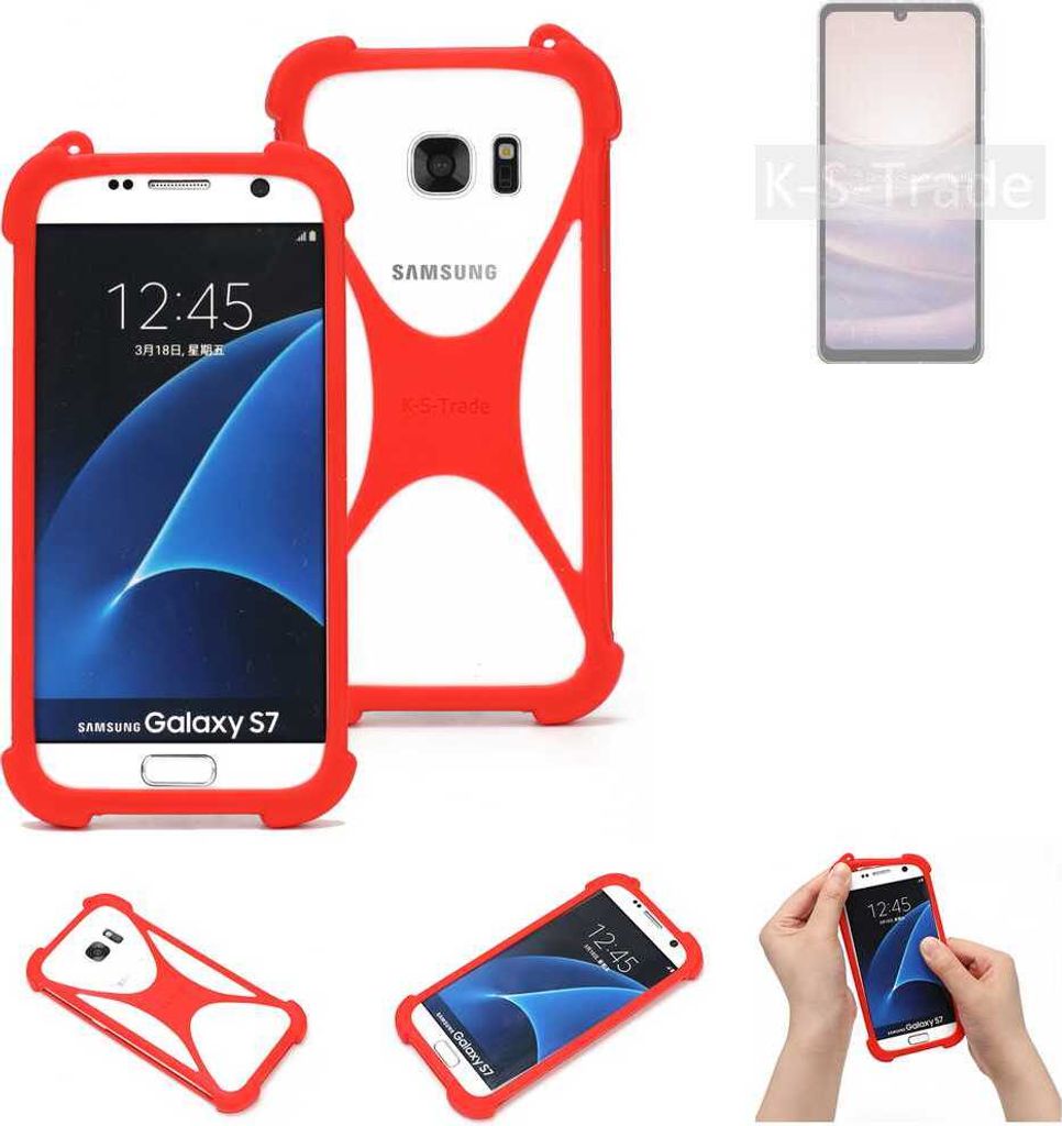 K-S-Trade Handy-Hülle kompatibel mit Sharp Aquos Sense7 Schutz-Hülle Bumper Silikon Schutz Hülle Cover Case Silikoncase Silikonbumper TPU Softcase