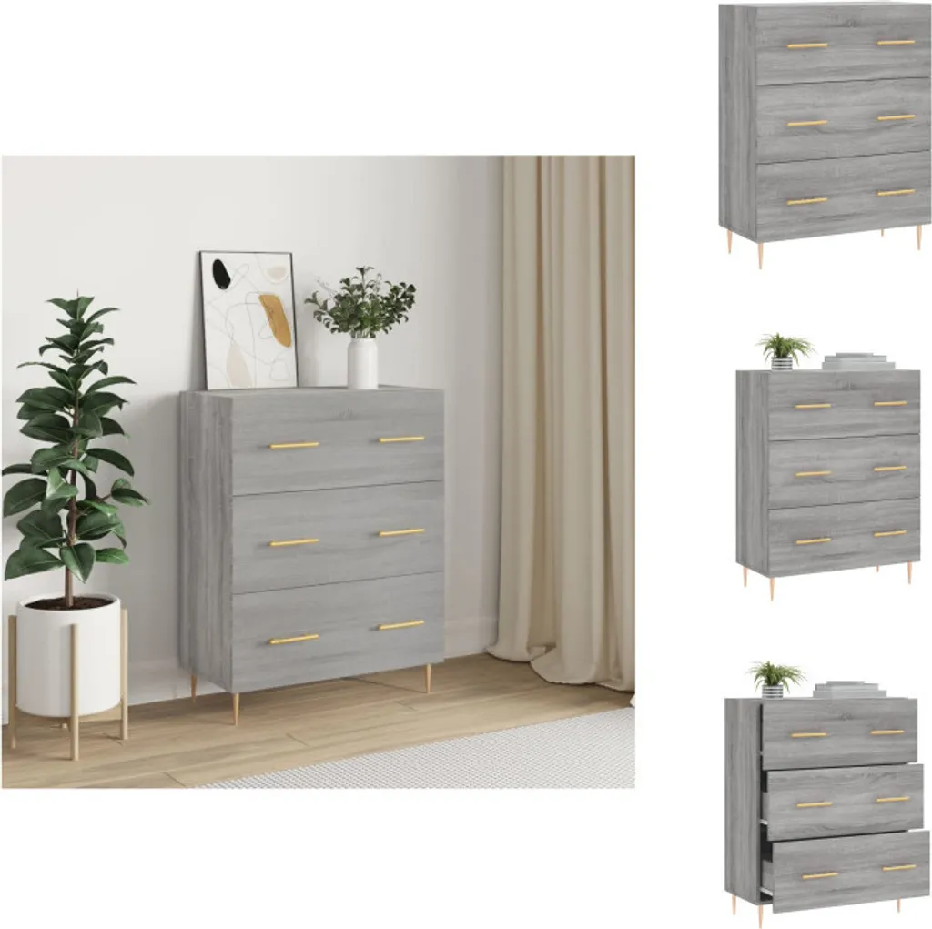 vidaXL Credenza Grigio Sonoma 69,5x34x90 cm Materiale a base di legno - Credenze