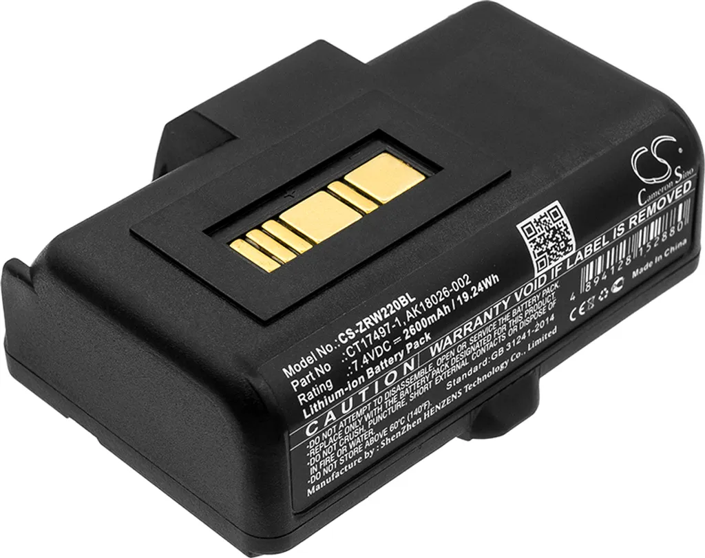 Batteria Zebra RW220 RW320 7.4V | Compatibile AK18026-002 TECHTEK