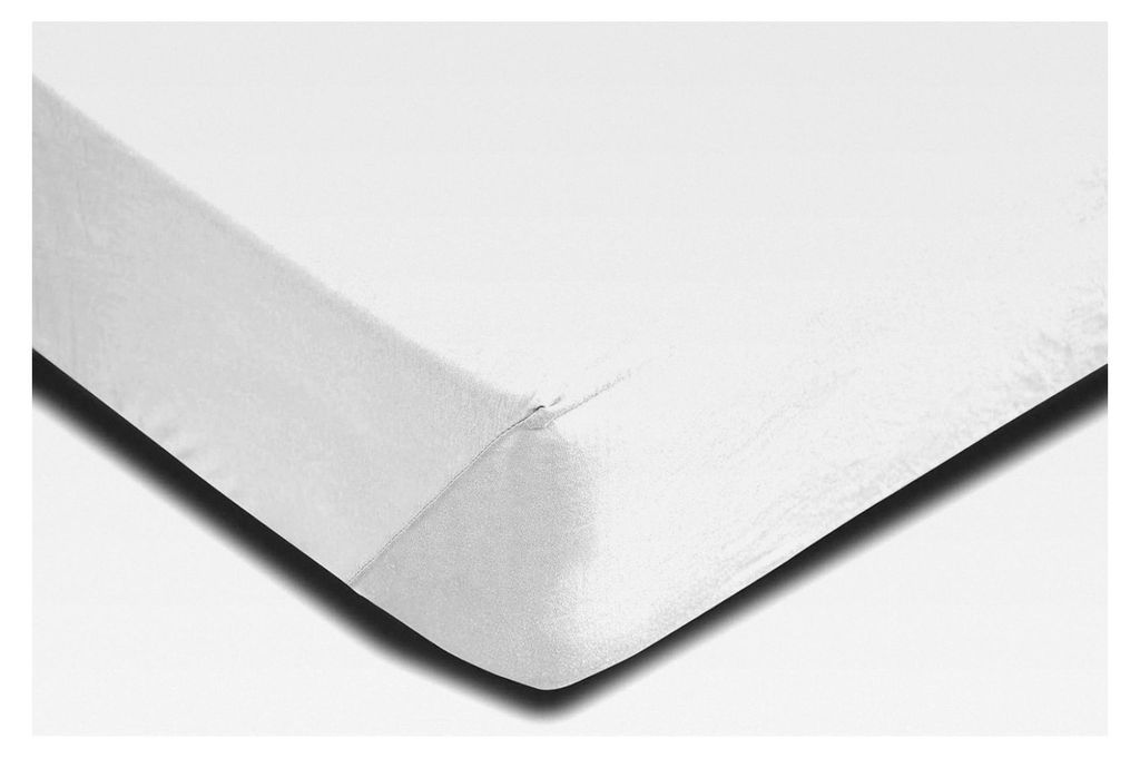 2er Set Split Topper Spannbettlaken weiß 180x200 cm bis 200x200 cm Heavy Jersey Baumwolle