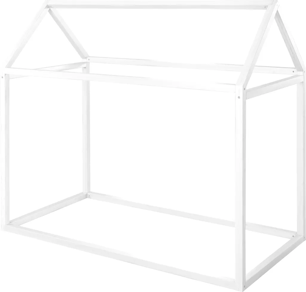 Lit de maison roba Montessori 70x140 cm en bois massif blanc durable