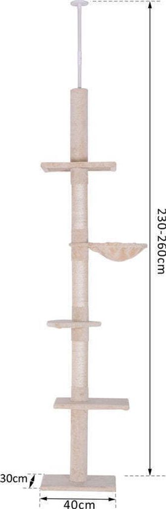 PawHut Kratzbaum Deckenhoch höhenverstellbar, stabiler Produktbild 10
