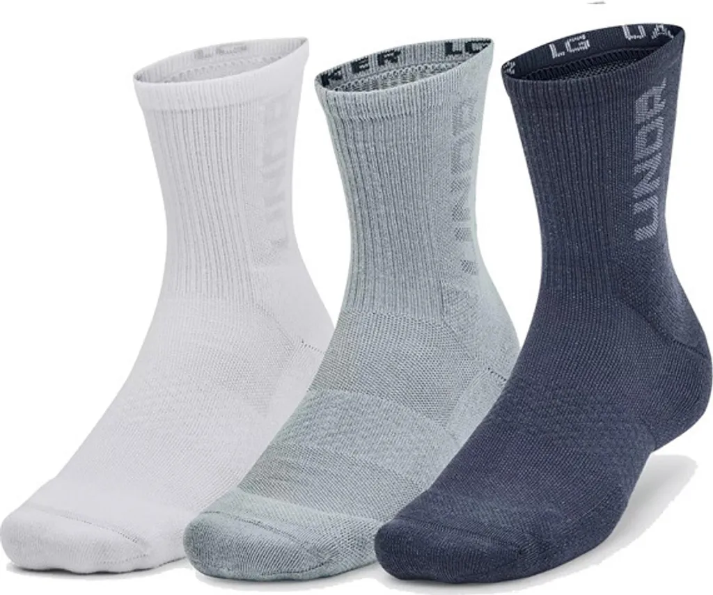 Chaussettes UA 3-Maker 3pk avec amorti intégré et maintien Gris M