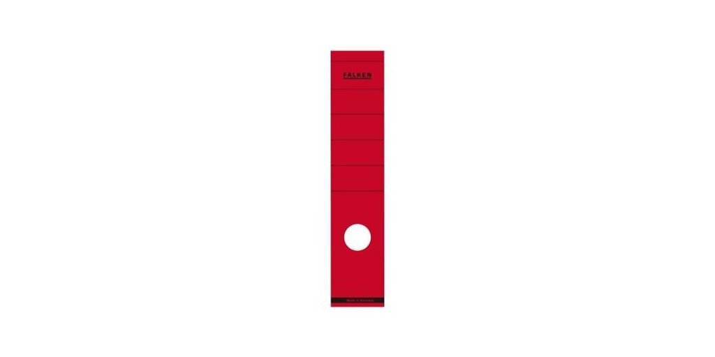 FALKEN Ordnerrückenetikett breit/lang 60 x 290 mm (B x H) mit Griffloch rot 10 Etik./Pack.