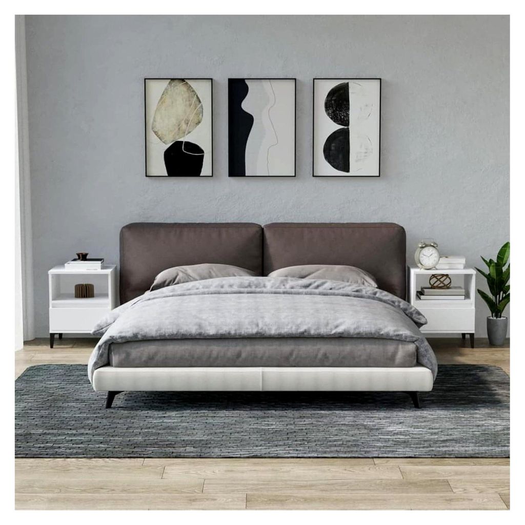 Nachttische 2 Stück in Weiß 40 x 35 x 50 cm, platzsparender Schrank für den Außenbereich, Balkonmöbel für Wohnzimmer, Büro, Schlafzimmer, Ba...