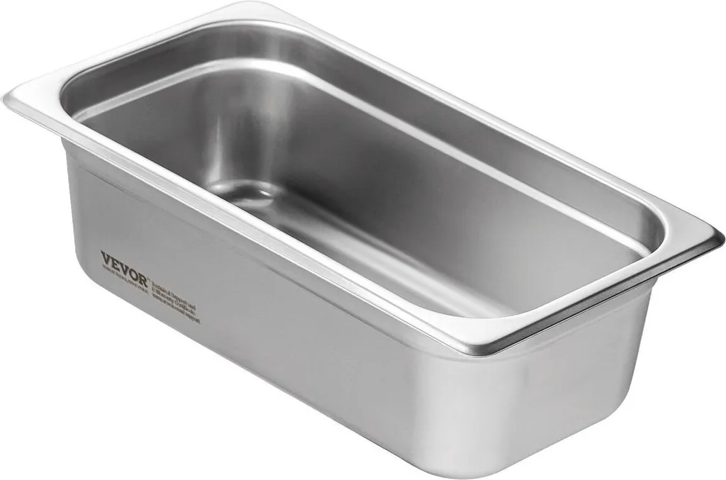 6x Teglie Gastronorm 1/3 Inox 100mm Anti-Inceppamento Professionali