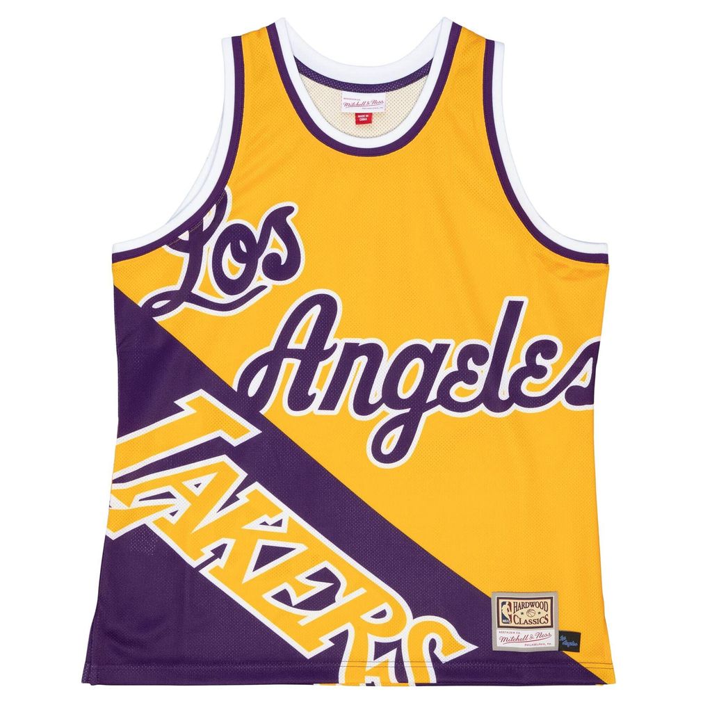 Los Angeles Lakers NBA Mitchell & Ness Big Face Fashion 5.0 Tank Top-L