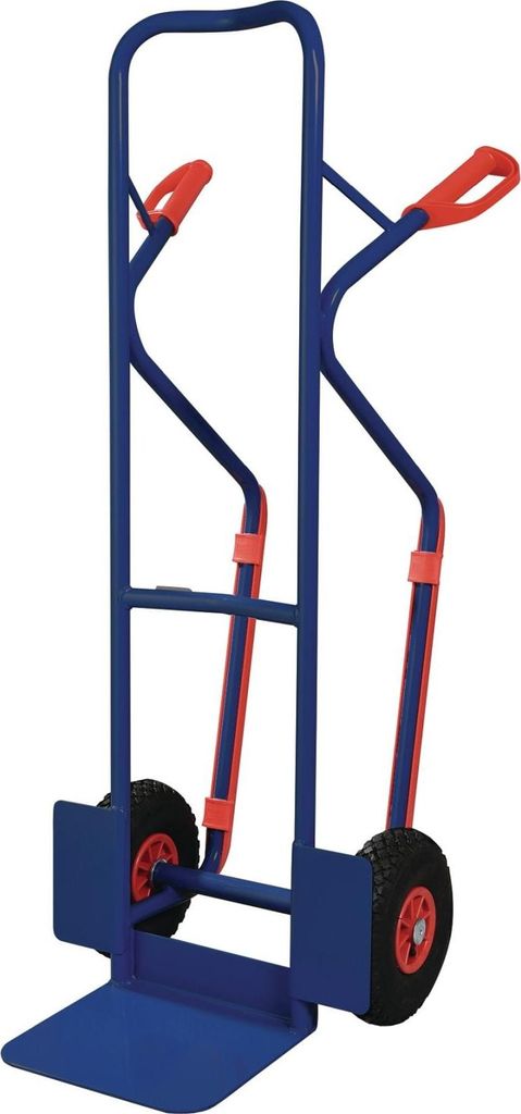 Tecwerk Stapelkarre mit Kufen Höhe 1300 mm Schaufel-L250xB320mm saphirblau, RAL 5003 - 1 Stk.