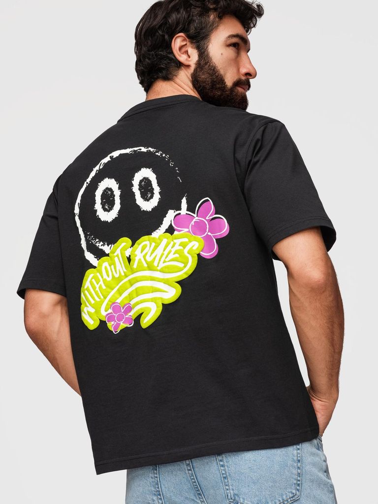 OMBRE T-Shirt Loose Fit Streetwear OM-TSPT-0288 black XXL