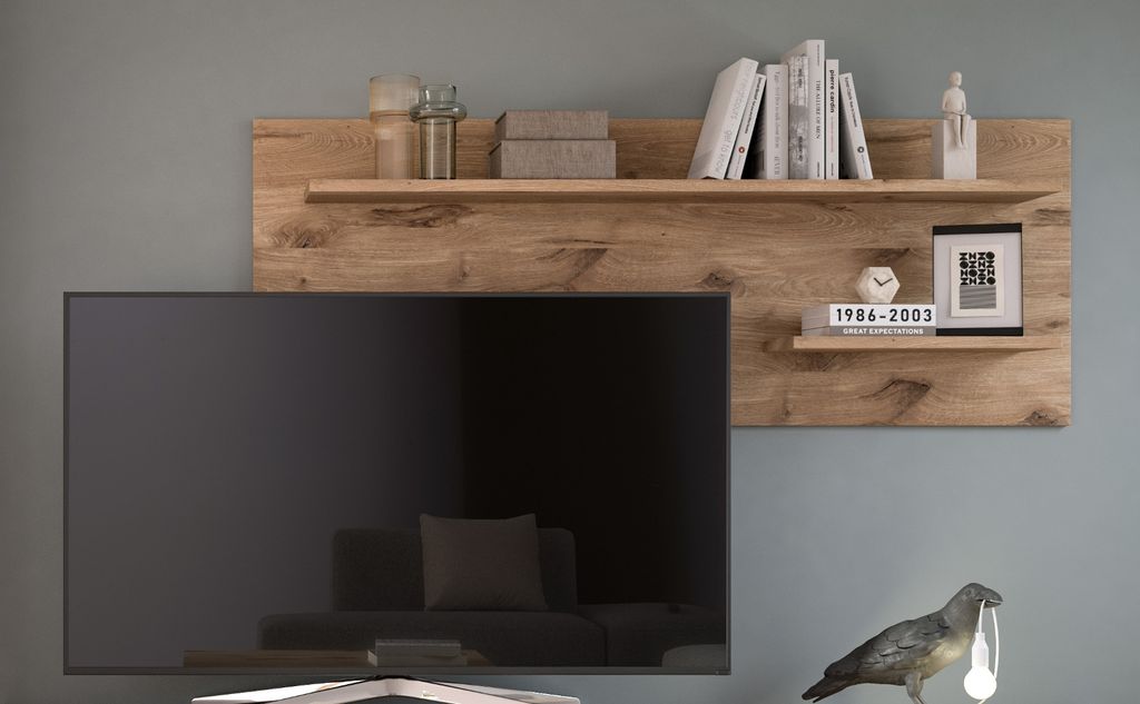 Wandpaneel "Legano" Nox Eiche Wandregal 160 x 60 cm