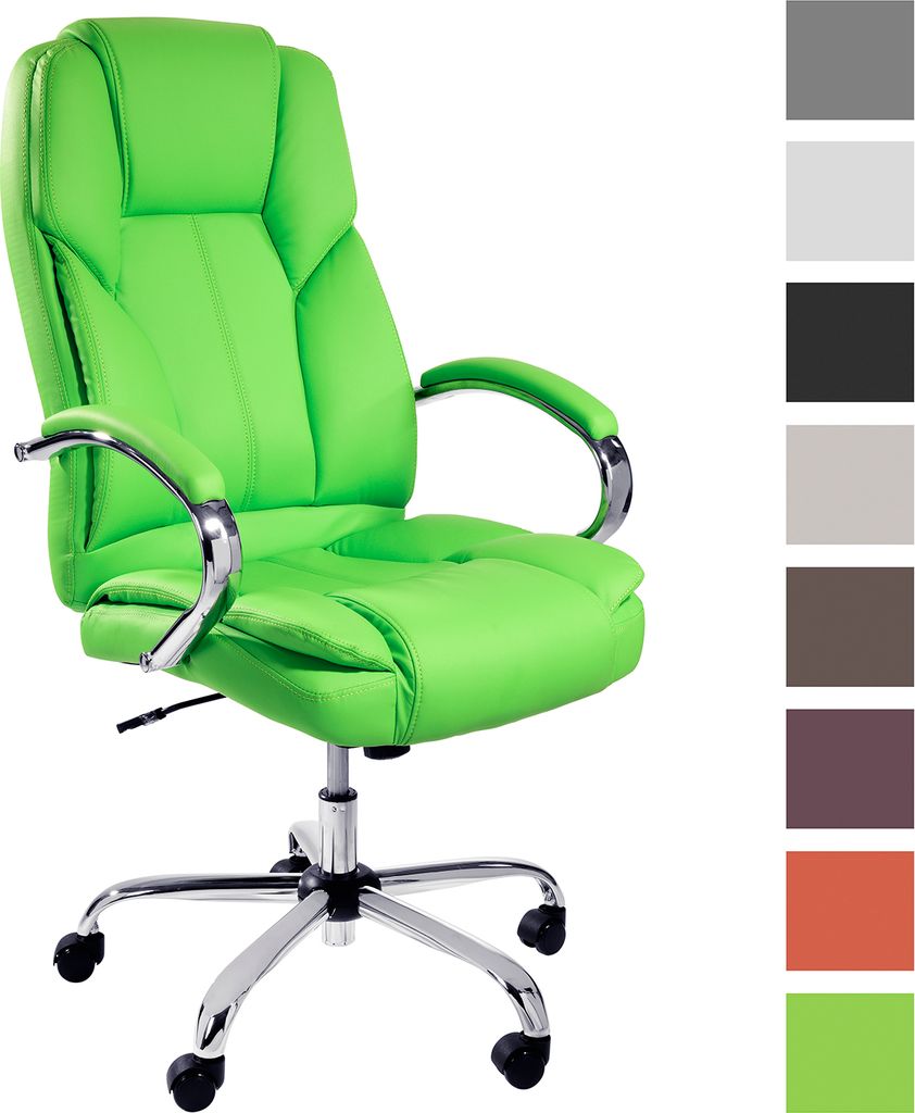 TPFLiving bequemer XXL Bürostuhl DALLAS Chefsessel XXL belastbar bis 215 kg, grün | Wippfunktion + Fixierfunktion | stabile Castor Rollen