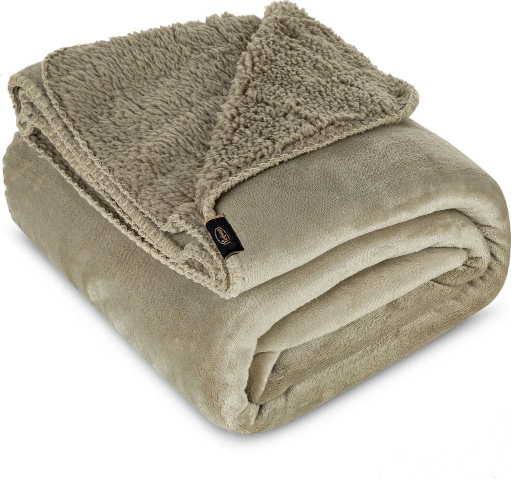 Eurofirany Doppelseitige Decke beige 210 cm x 170 cm Dekoration