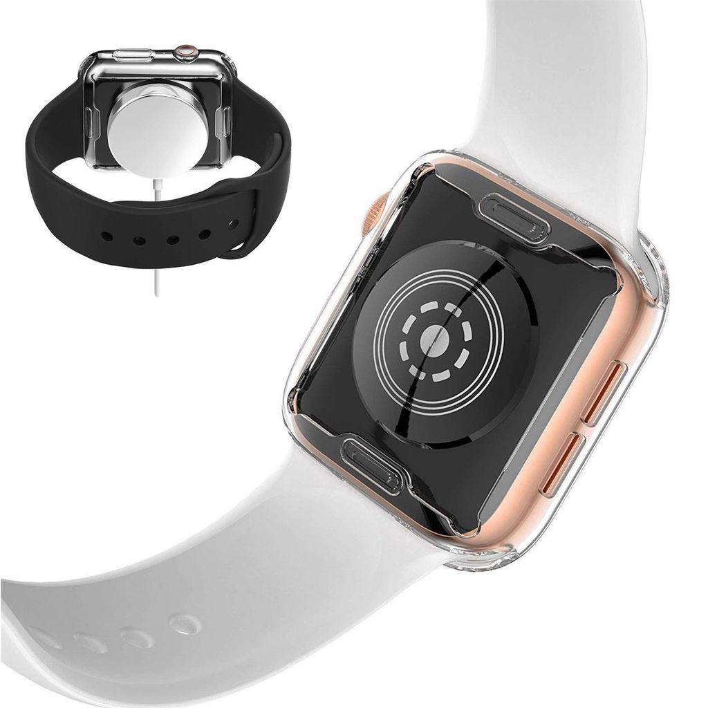 Apple Watch 40 mm Series 4 5 Silikon Schutz Hulle Full Cover Displayschutz