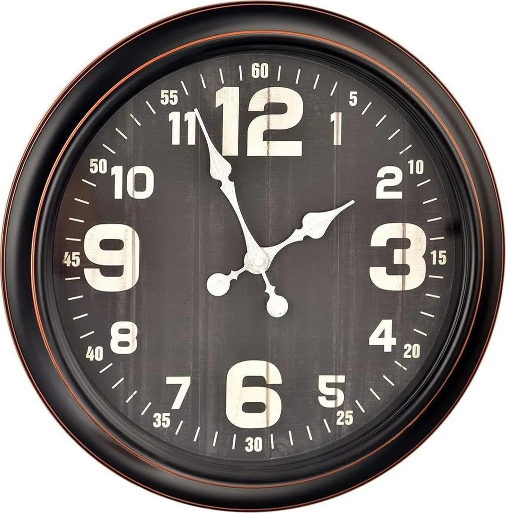 Horloge murale pour salon ORION noire 40,5 cm - Lisibilité parfaite