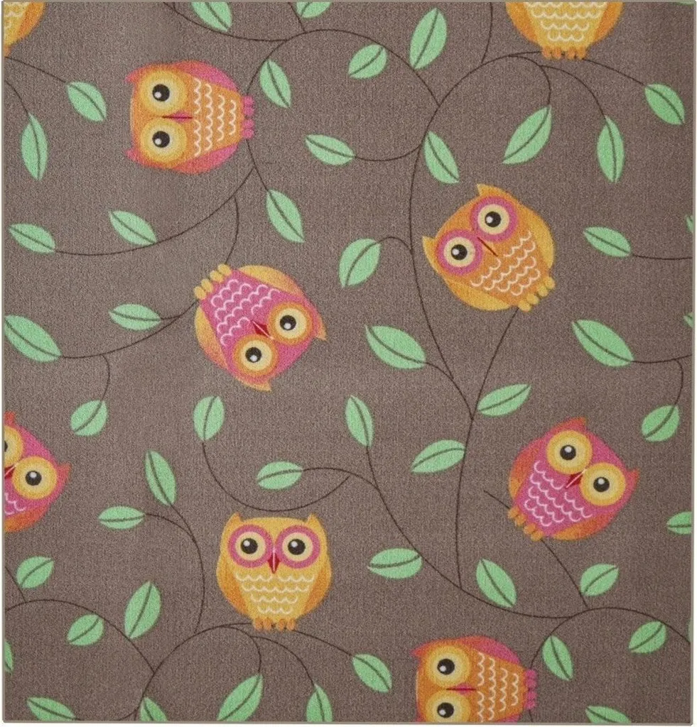 Tapis pour chambre d'enfant 200x200 cm tapis d'éveil chouette