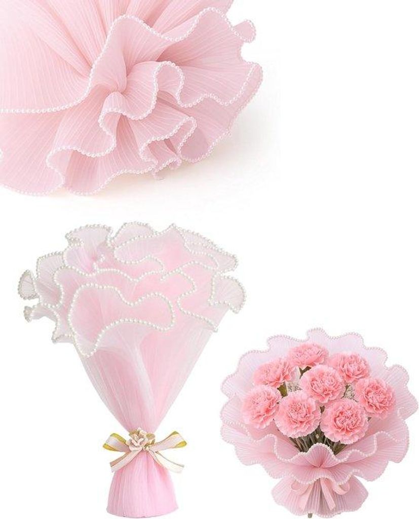 Drei Stück Lichtrosa Blumenpapiergaze für Blumensträuße und Geschenke