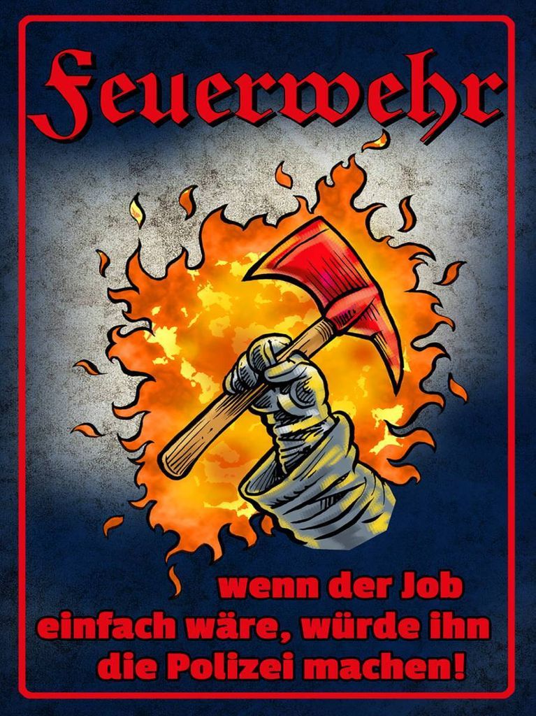 vianmo Holzschild 40x30 cm Feuerwehr wenn Job einfach wäre Produktbild 